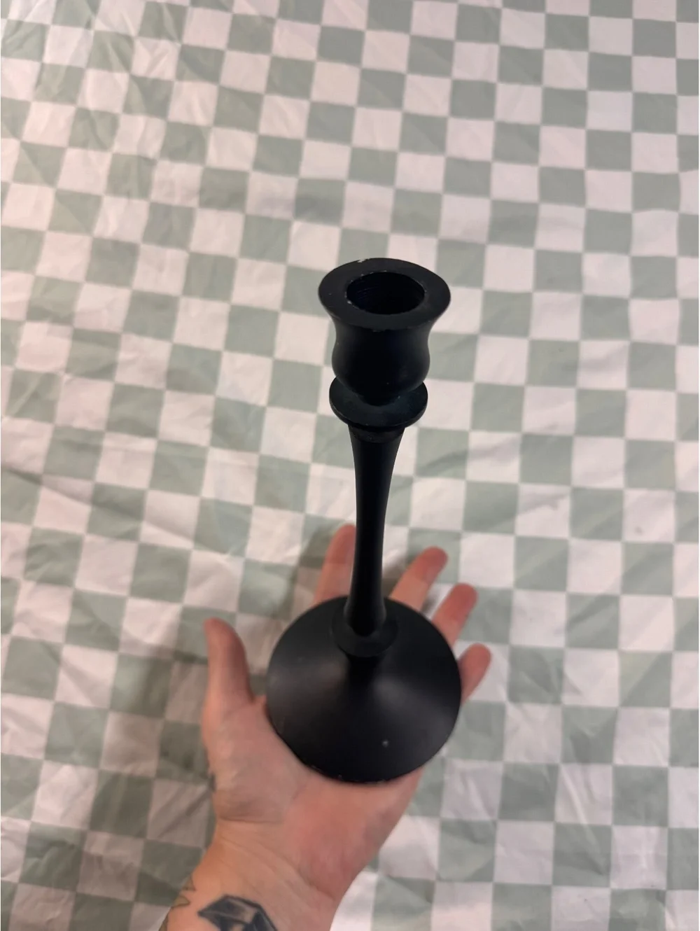 IKEA Black Metal Triple Candle Holder